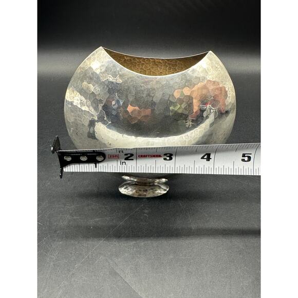 A.P.R. Scully Sterling Silver Vase London 1998 Hand-Hammered Modern Design 925 - Picture 6 of 8